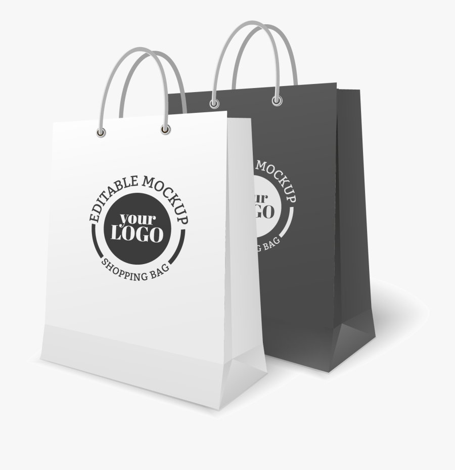 Transparent Paper Bag Clipart Black And White - Mockups Paper Bag Grey, Transparent Clipart