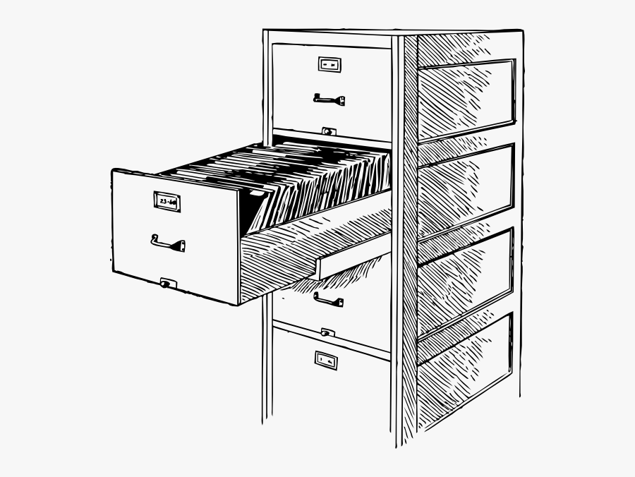 Drawing Of A Filing Cabinet, Transparent Clipart