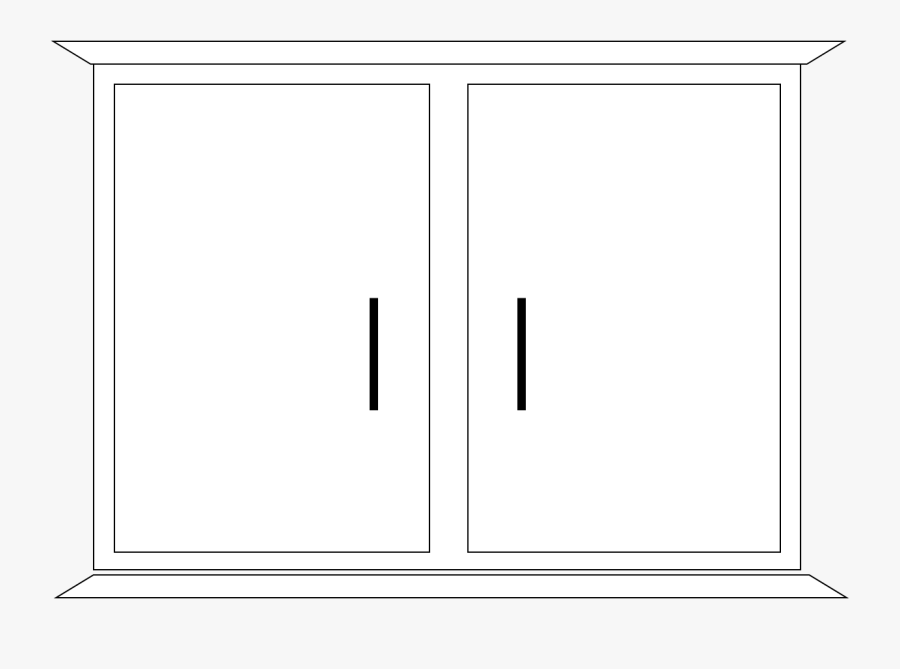 Free Clipart Kitchen Cabinets - Black And White Kitchen Cupboard Clipart, Transparent Clipart