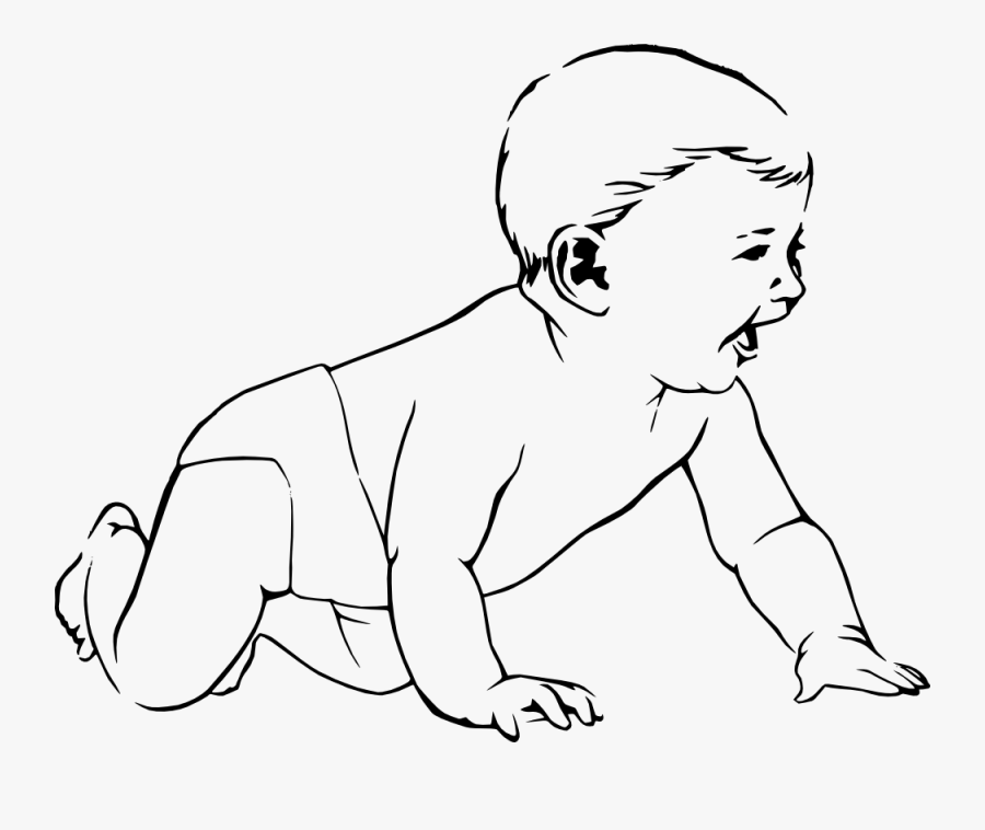 Baby Crawling Clipart Black And White, Transparent Clipart