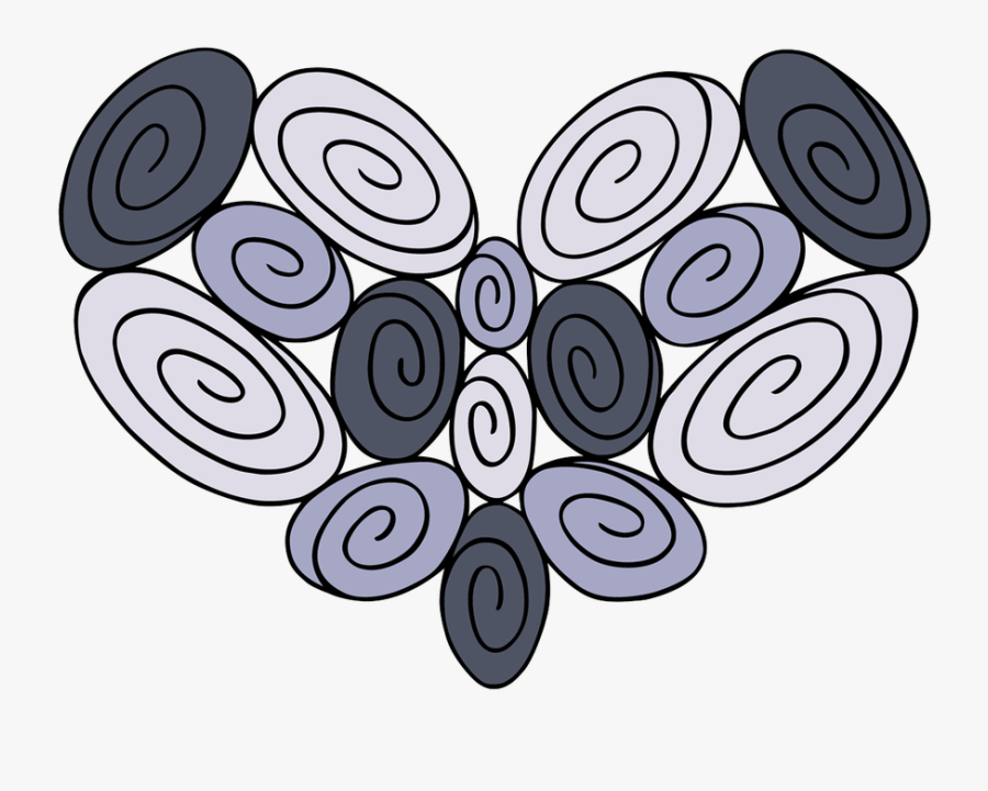 15 Swirl Heart - Circle, Transparent Clipart