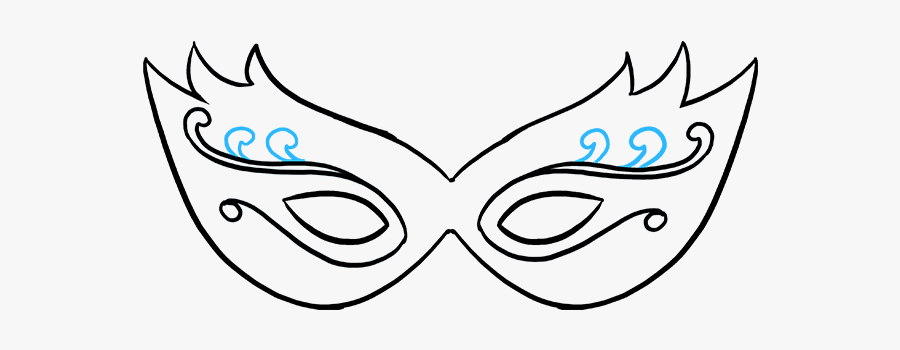 How To Draw Mardi Gras Mask - De Máscara De Carnaval Facil De Desenhar, Transparent Clipart