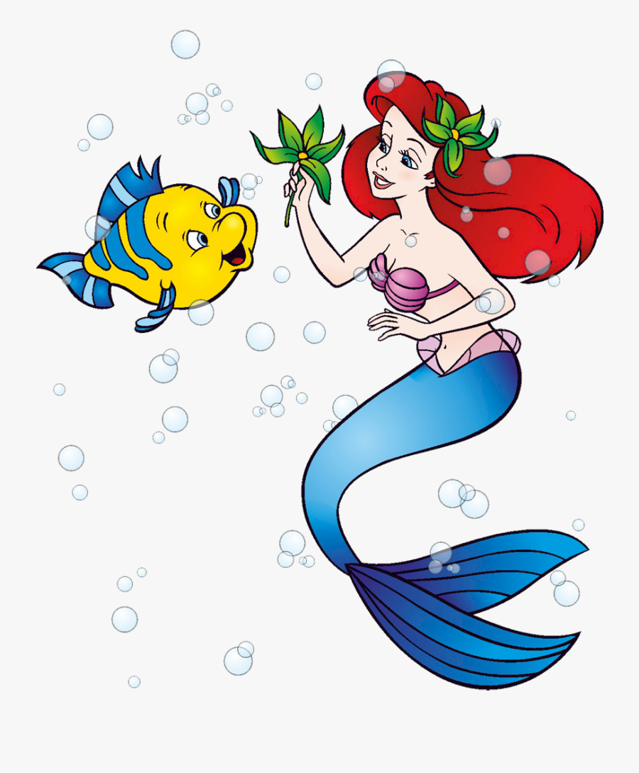 Little Mermaid Birthday Clip Art - Flounder Little Mermaid Png, Transparent Clipart
