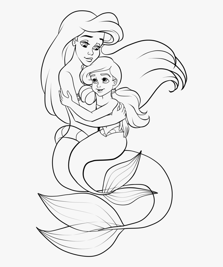 Clip Art Collection Of Free Ariel - Ariel And Melody Coloring Pages, Transparent Clipart