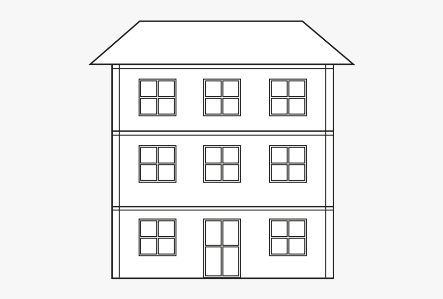 Doll House - Flat Clipart Black And White, Transparent Clipart
