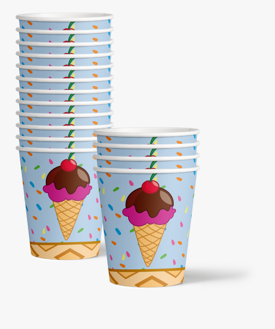 Ice Cream Birthday Party Tableware Kit For 16 Guests - Gelato, Transparent Clipart