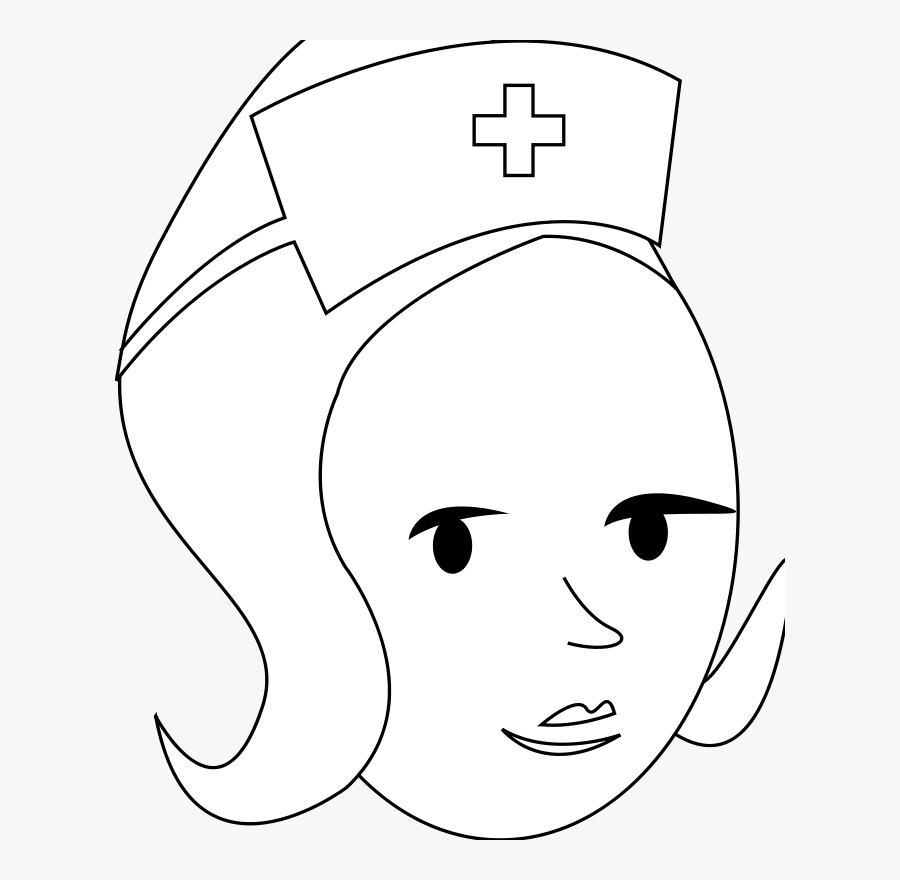 Nurse Line Art - Clip Art, Transparent Clipart