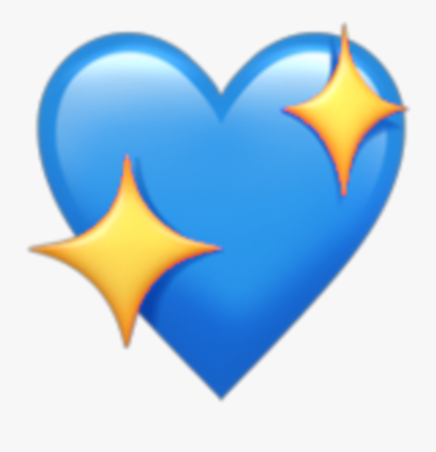 Heart Blue Star Emoji Kawaii Tumblr - Heart Emoji Transparent Background, Transparent Clipart