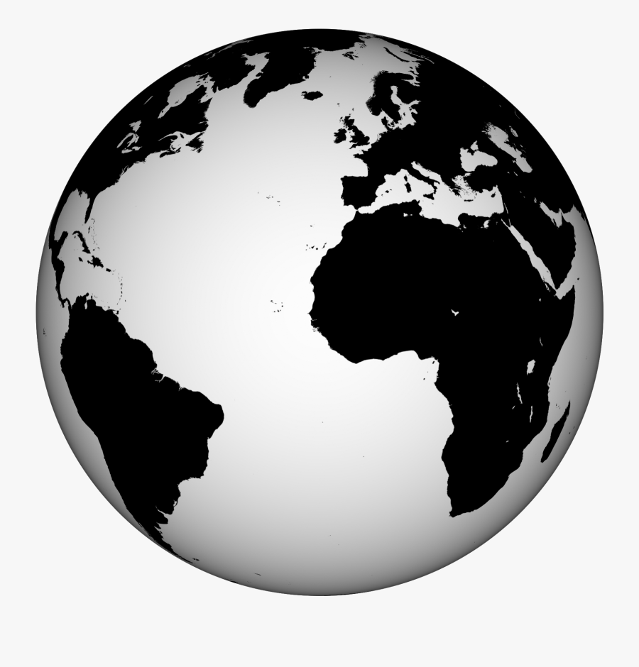 Clip Art Black And White Earth Image - Red World Globe Png , Free