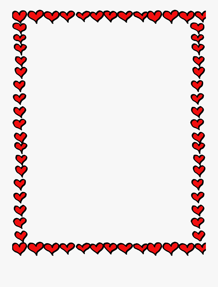 Transparent Heart Border Clipart Black And White - Cute Border, Transparent Clipart