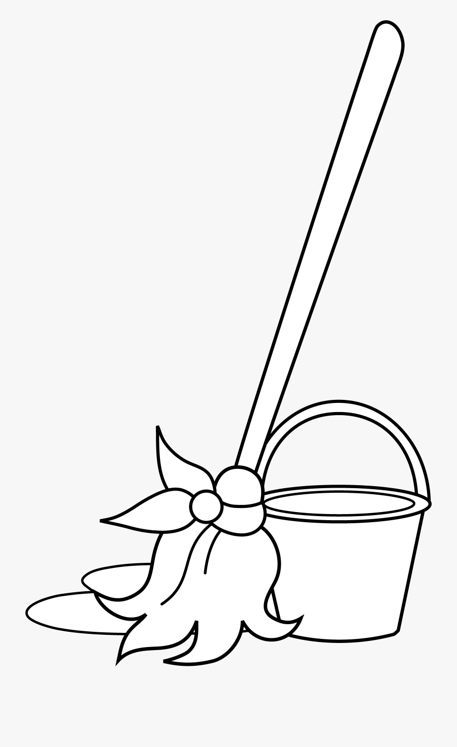 Mop And Bucket Clip Art - Mop And Bucket Silhouette, Transparent Clipart