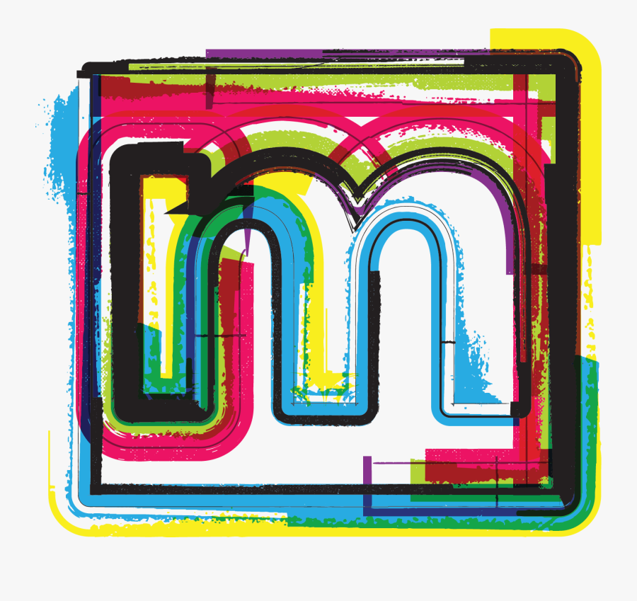 Grunge Colorful Letter M, Transparent Clipart