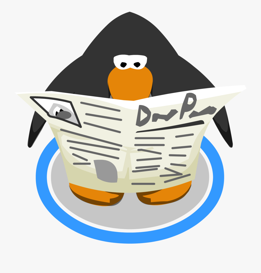 Reading Newspaper Hubpicture Pin - Club Penguin In Game, Transparent Clipart