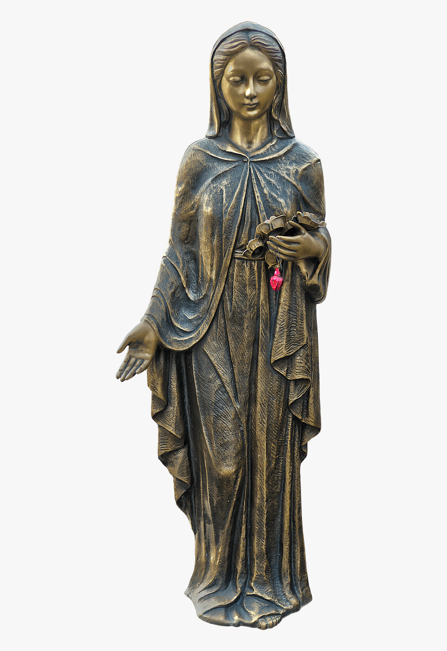 Virgin Mary Bronze Statue - St Mary Statue Png, Transparent Clipart
