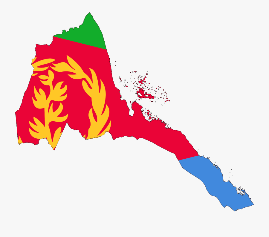 Flag Map Of Eritrea, Transparent Clipart