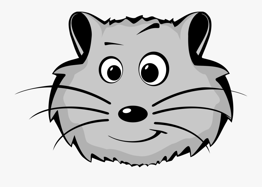 Jpg Black And White Hamster Clipart Face - Animal Cartoon Face Hd Png, Transparent Clipart