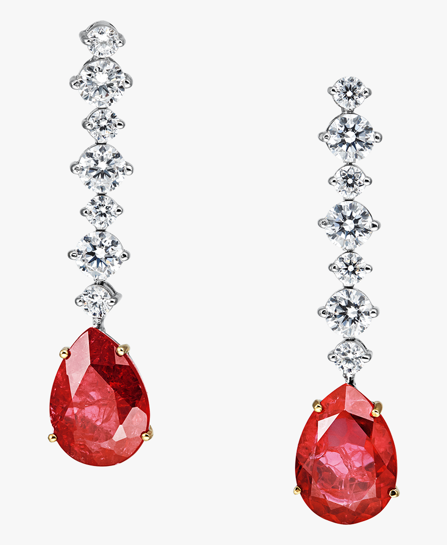 Angelina Elegant Red Drop Earrings - Transparent Background Earring Png, Transparent Clipart