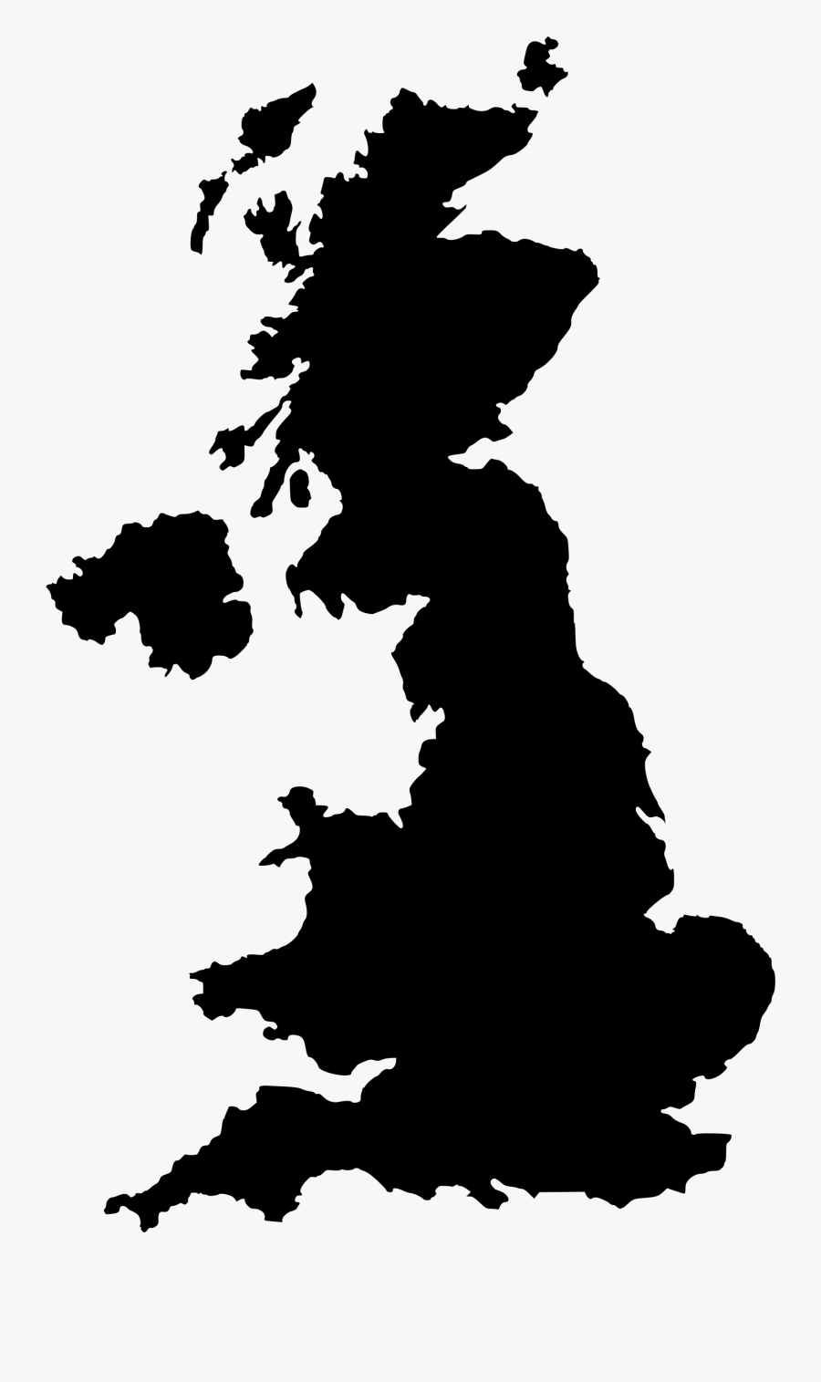 Uk Silhouette Icons Png - United Kingdom Map Black, Transparent Clipart