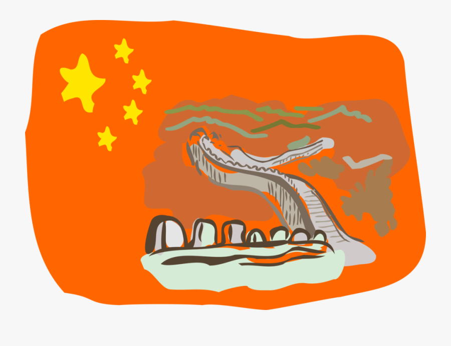 Vector Illustration Of Great Wall Of China Fortification, Transparent Clipart