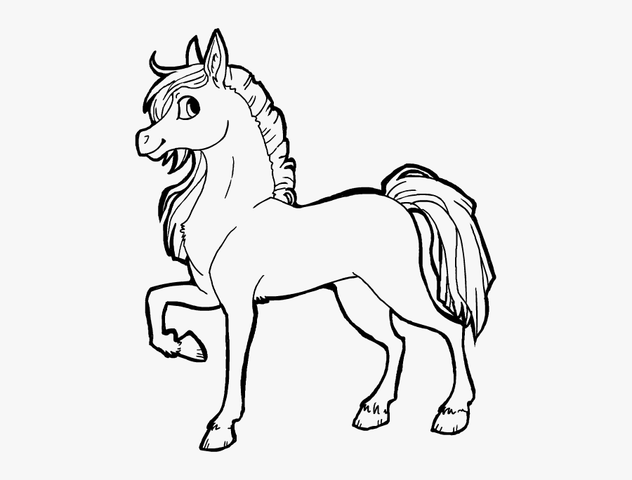 Free Horse Lineart By Griffsnuff On Clipart Library - Cute Horse Line Drawing, Transparent Clipart