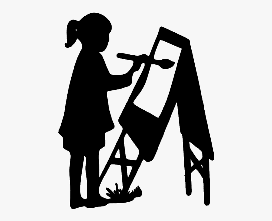 Girl Painting Art Papier Découpé, Enfantin, Peinture - Girl Painting Clipart Black And White, Transparent Clipart
