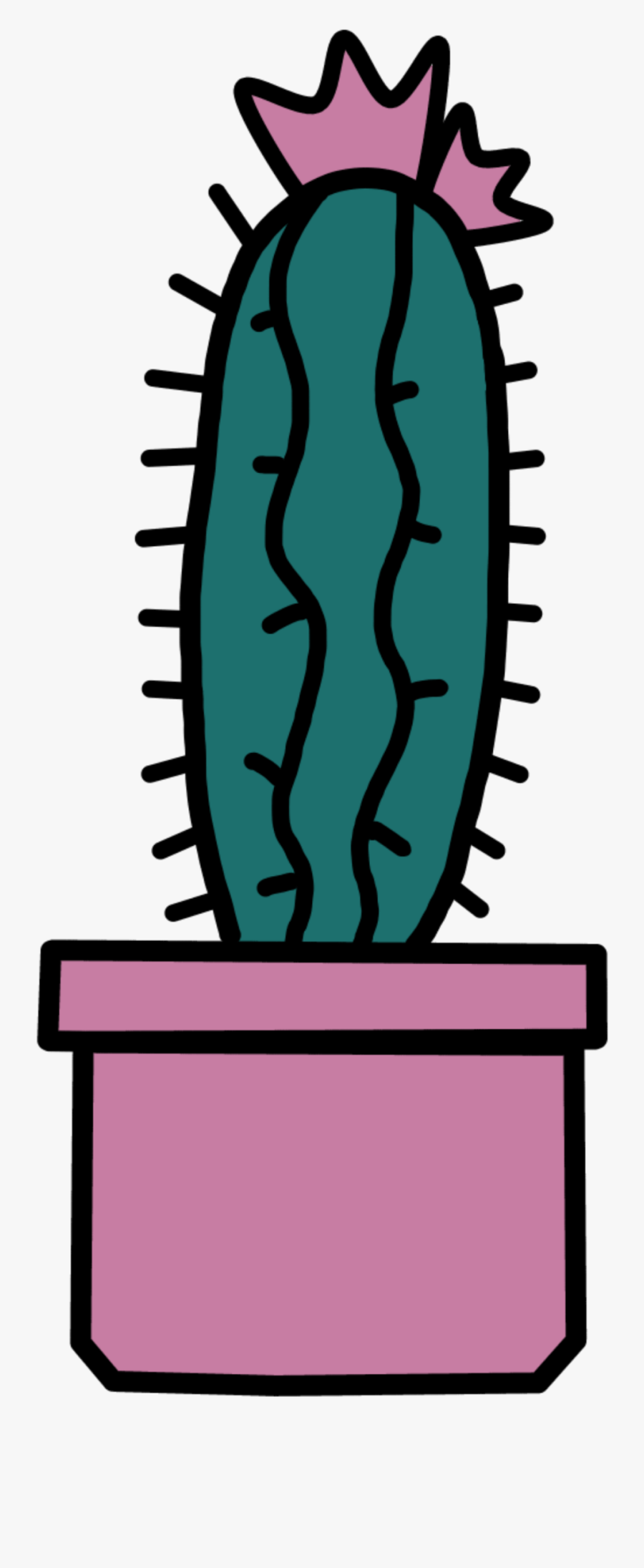#cactus #draw #cute #pink #green #freetoedit #ftestickers - Prickly Pear, Transparent Clipart