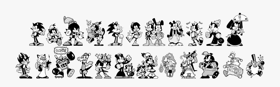 Sonic Black And White Cartoon, Transparent Clipart