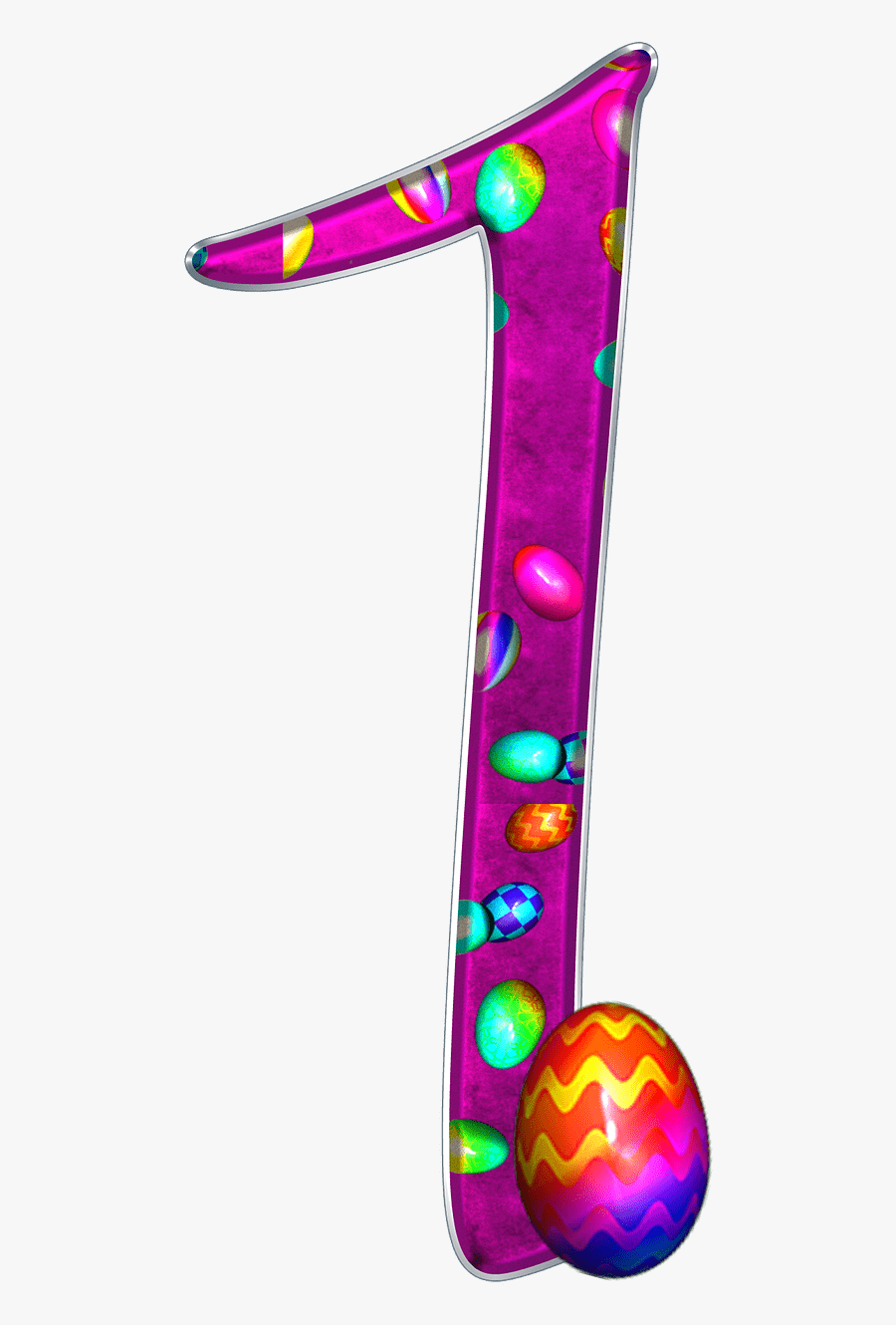 Download Easter Theme Number 1 Transparent Png - Easter Number 1, Transparent Clipart