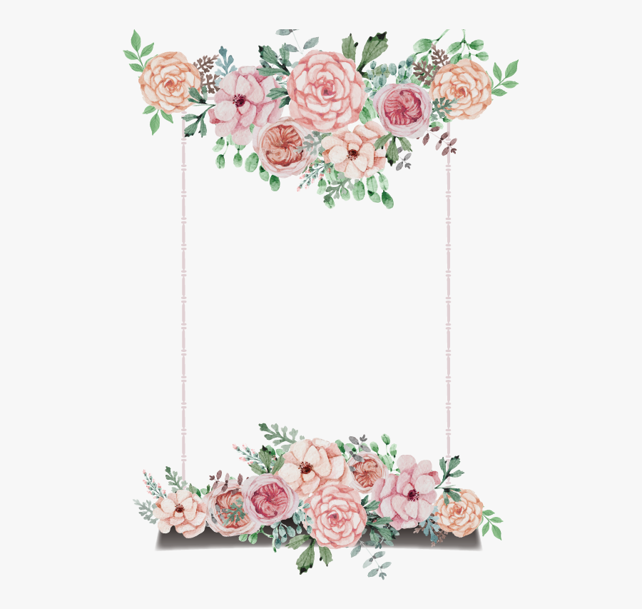 Flower Wedding Signboard Theme Invitation Hand-painted - Wedding Invitation Flowers Png, Transparent Clipart