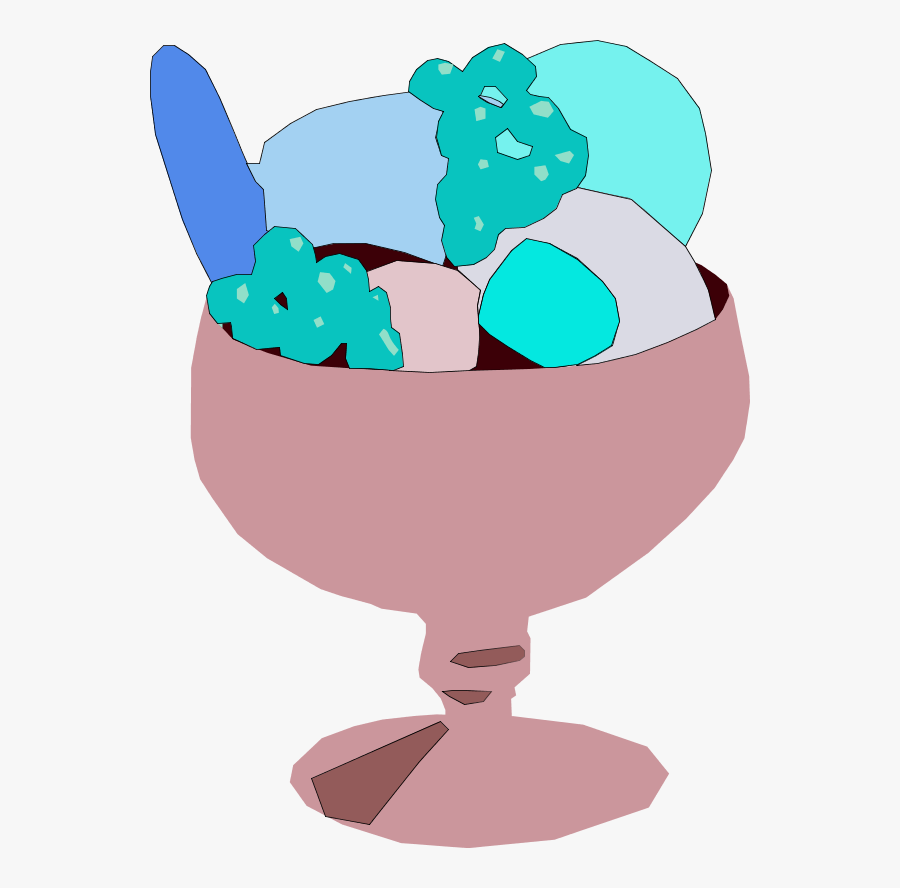 Ice Cream Cup - Kreslený Zmrzlinový Pohár, Transparent Clipart