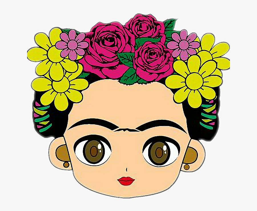 #fridakahlo - Frida Kahlo Cartoon Face, Transparent Clipart