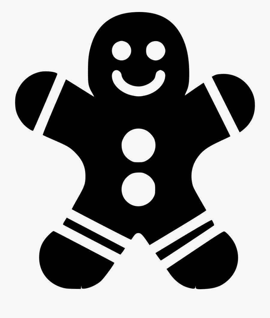 Gingerbread Cookie Comments - Black And White Gingerbread Cookie Vector, Transparent Clipart