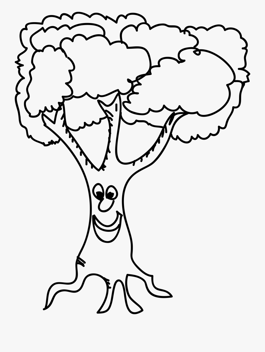 Clipart Happy Tree Clipart Black And White Free