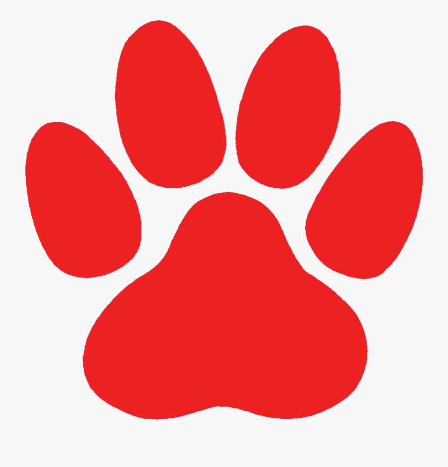Red Paw With Transparent Background - Red Paw Print Png, Transparent Clipart