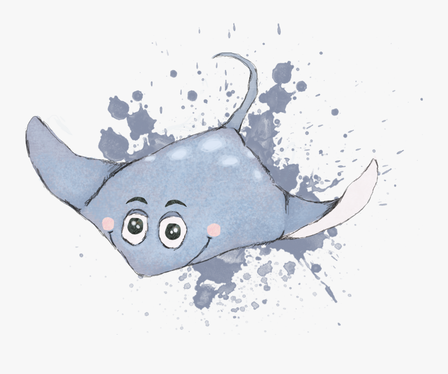 Level 7 Mani The Mantaray - Manta Ray Cartoon, Transparent Clipart