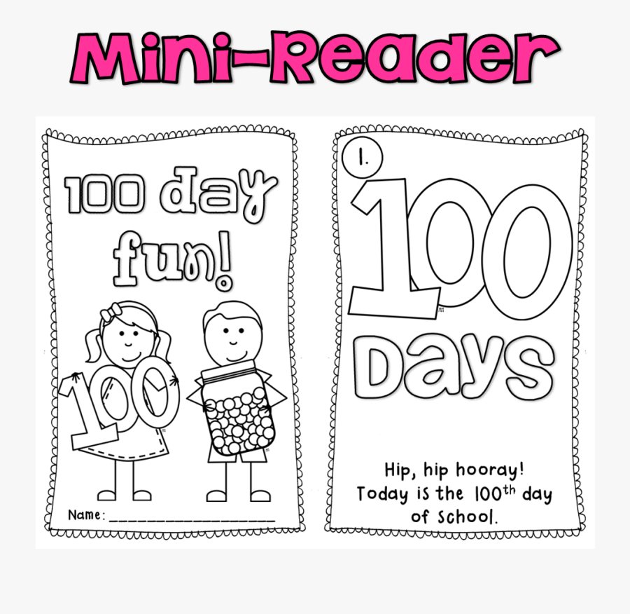 Clip Art 100 Days Smarter Printable - 100 Days Of School Mini Reader, Transparent Clipart