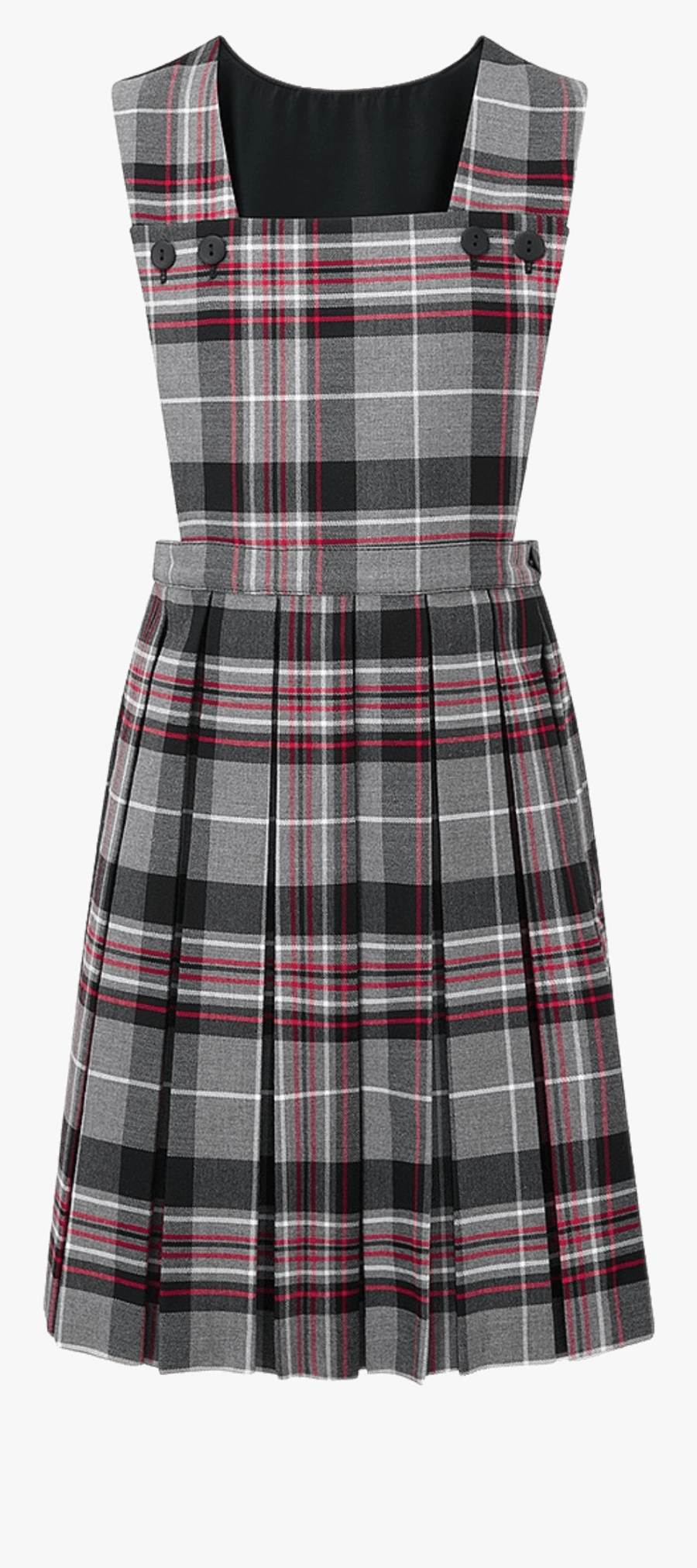 grey tartan school pinafore