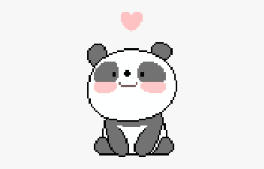 #panda #cute #tumblr #pixel #petsandanimals - Cute Pixel Panda Png, Transparent Clipart
