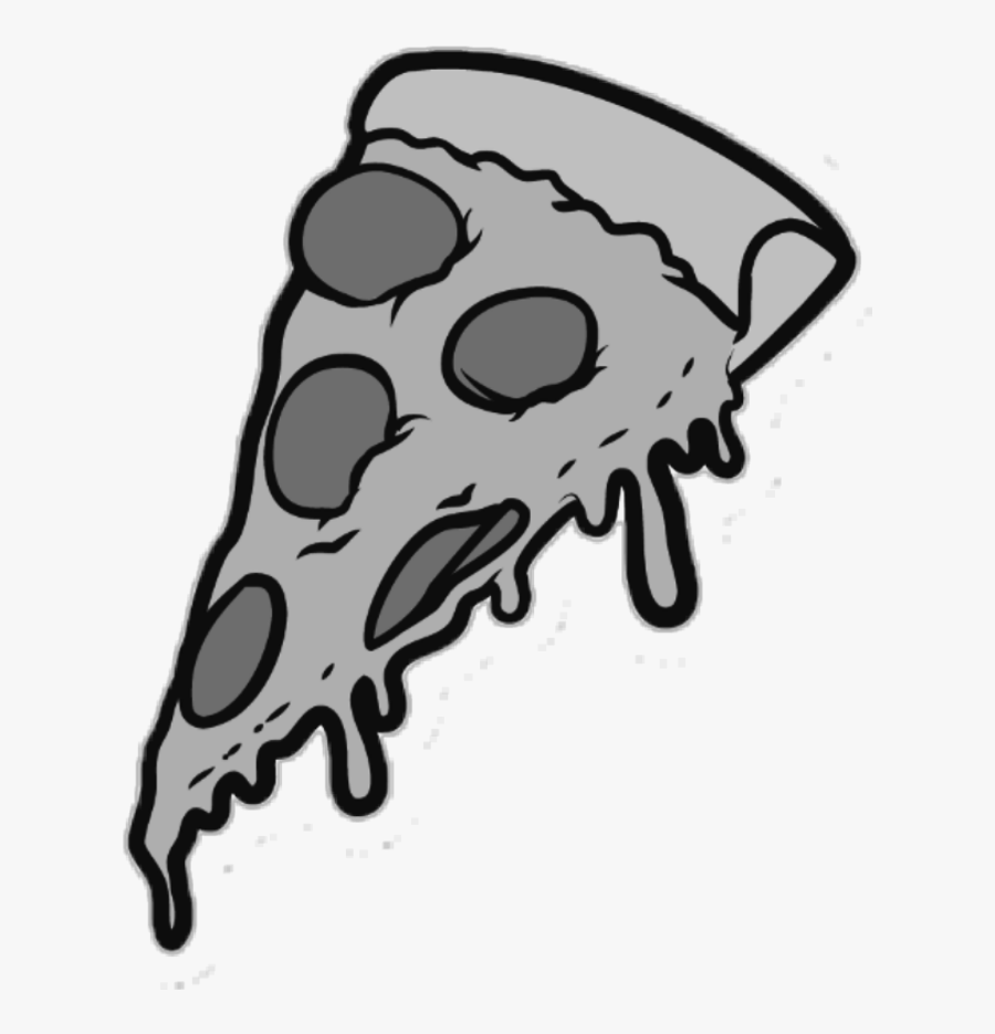 #pizza #slice #food #eat #grey - Cartoon Pizza Slice Png, Transparent Clipart