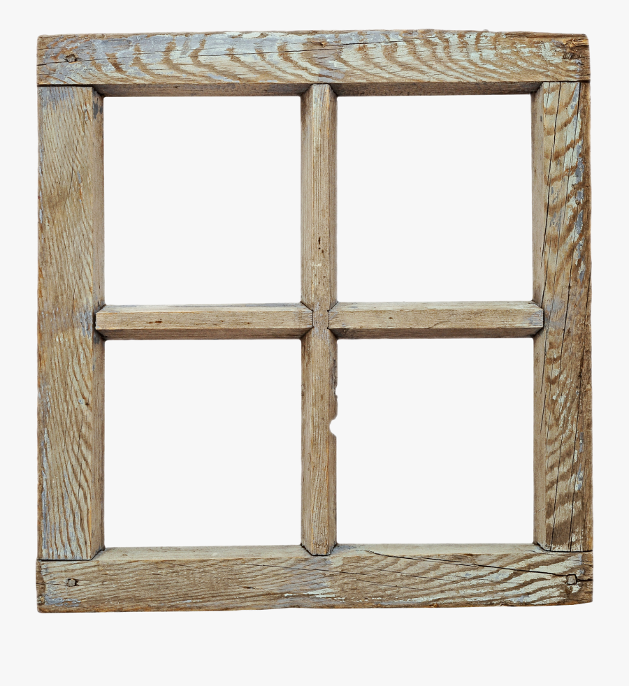 Vintage Wood Framed Window, Transparent Clipart