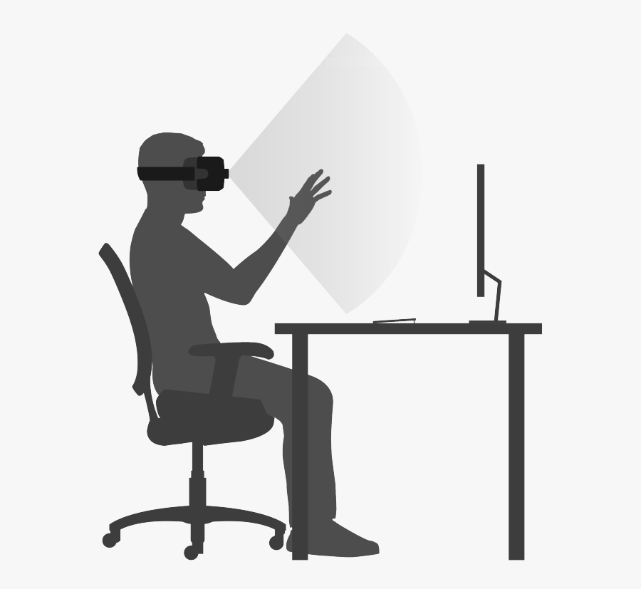 Clipart Desk Seated - Leap Motion Setup, Transparent Clipart