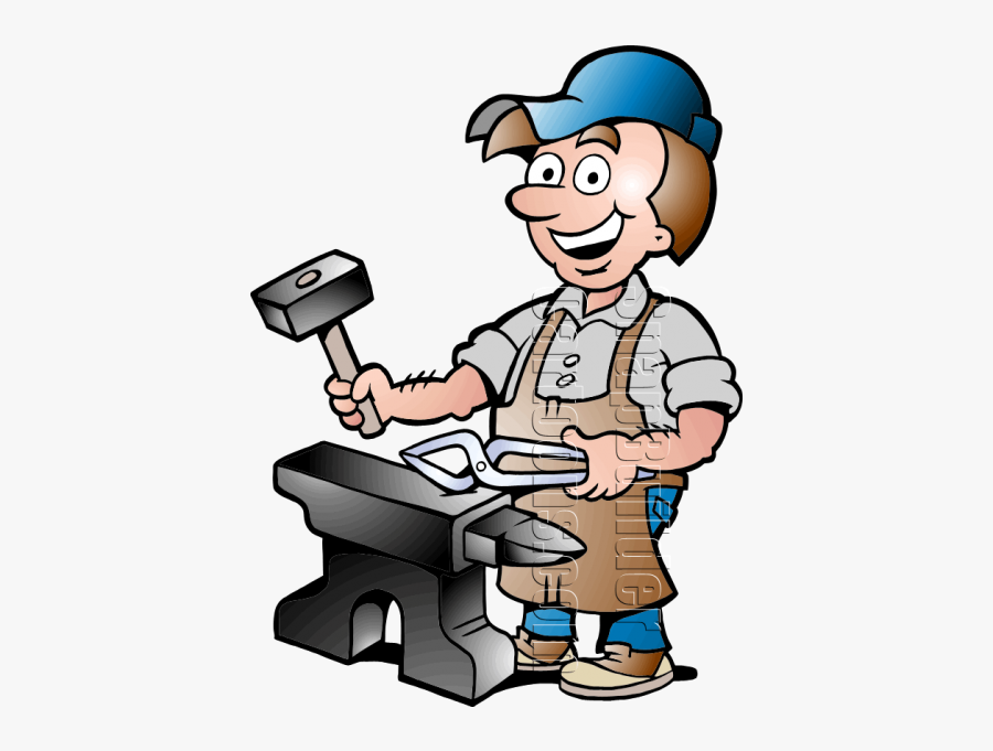 Blacksmith Worker With Blacksmith Tools - Blacksmith Clipart, Transparent Clipart