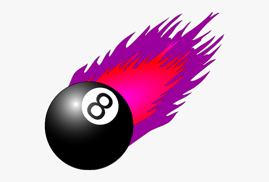 Pool 8 Eight Ball Flame Flaming Fire V3 Clipart - Pink 8 Ball Pool, Transparent Clipart
