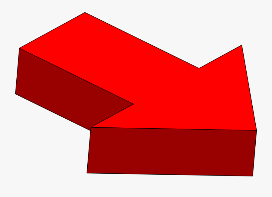 Free Stock Photo Illustration Of A Right Facing 3d - 3d Red Arrow Transparent, Transparent Clipart