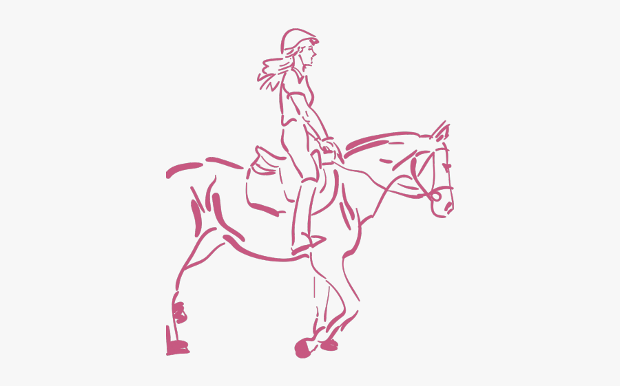 Horse Riding Clipart Sketch Horse - Girl Riding Horse Drawing, Transparent Clipart