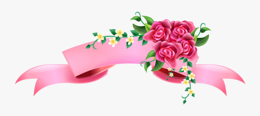 Clip Art Rose Banners - Flower Vector Shape Png, Transparent Clipart