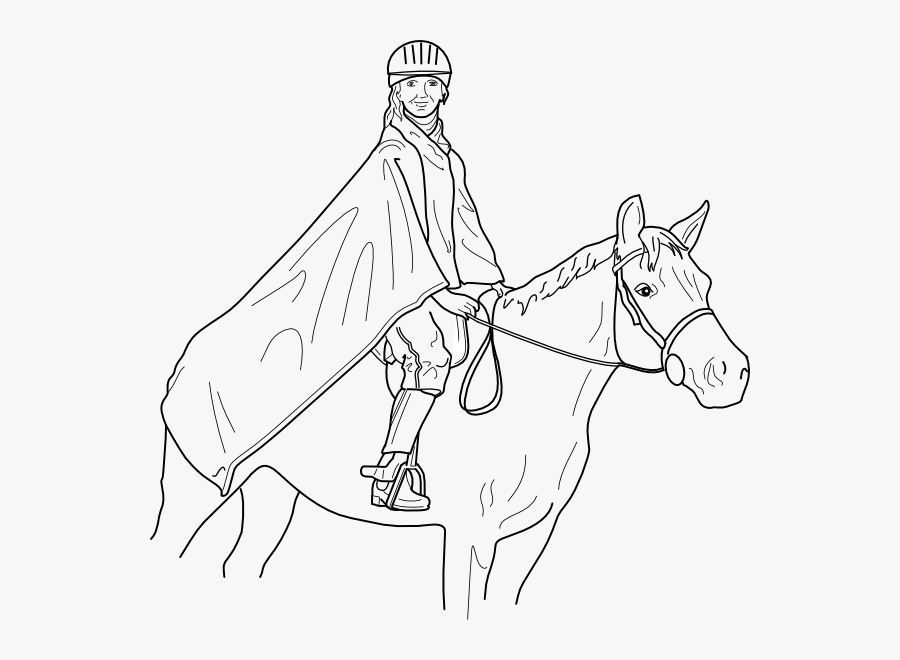 Horse Rider Svg Clip Arts - Horse With Rider Coloring Pages, Transparent Clipart