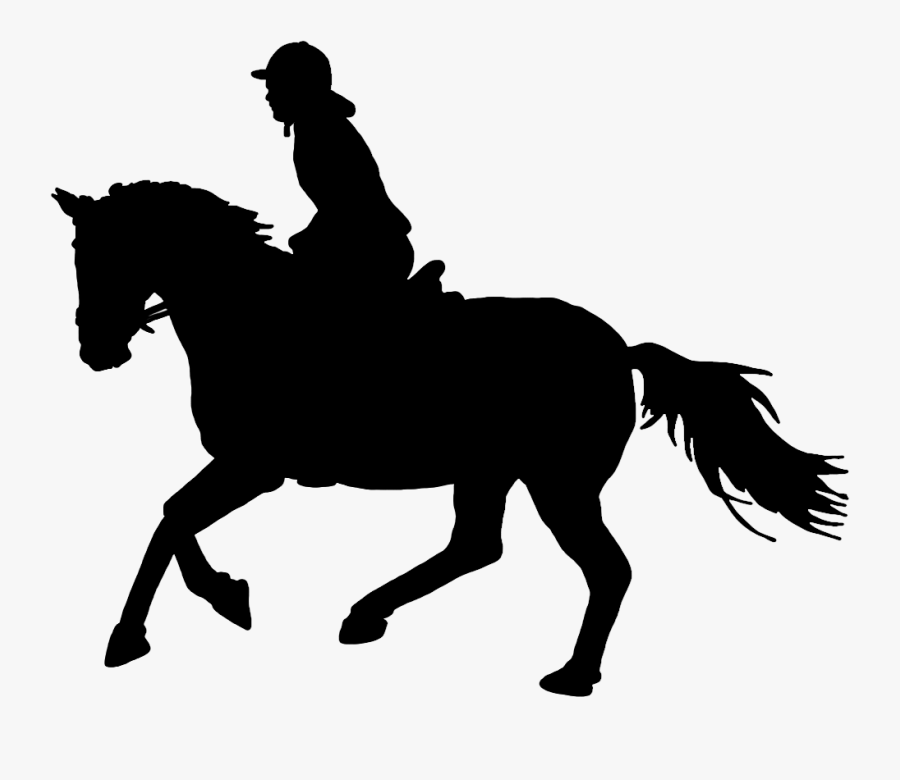 Transparent Horseback Riding Clipart - Horse And Rider Silhouette, Transparent Clipart