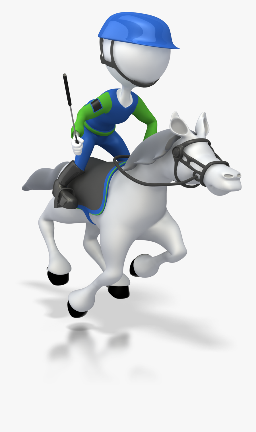 Stick Figure Jockey Riding Horse 1600 Clr - Horse Race Probability Game Online, Transparent Clipart