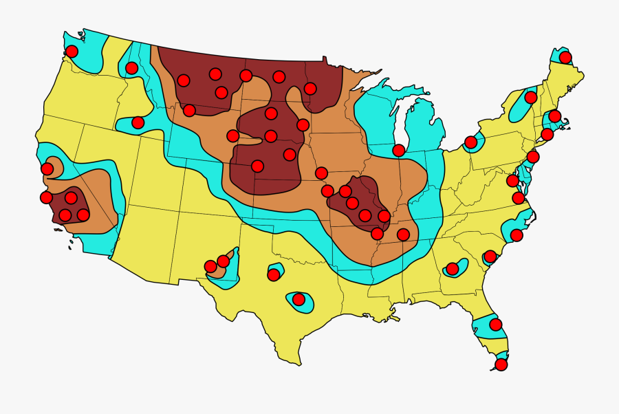 Nuclear Silos In The Us Map Nuclear Strike Targets - Us Nuclear Strike Map, Transparent Clipart